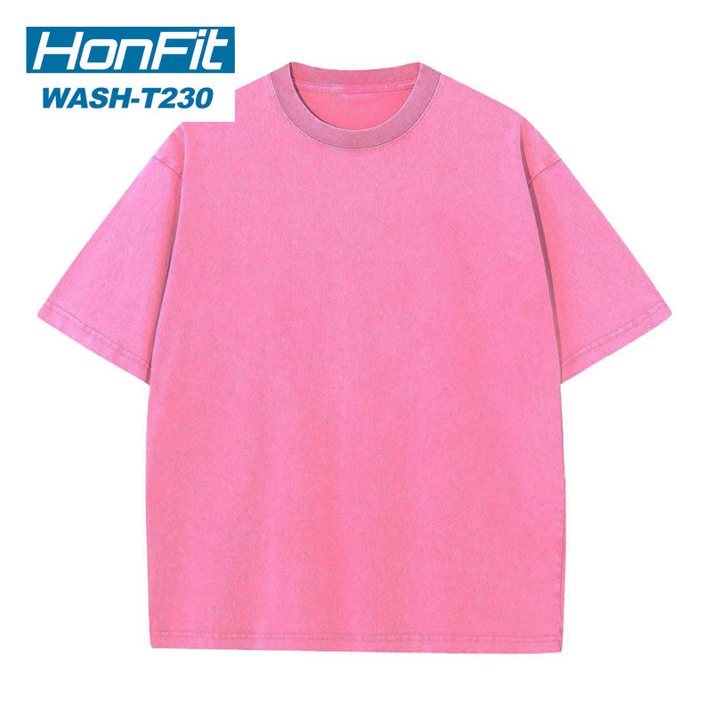 Mens Washed Vintage 100%cotton T Shirt WASH-T230 print logo 7