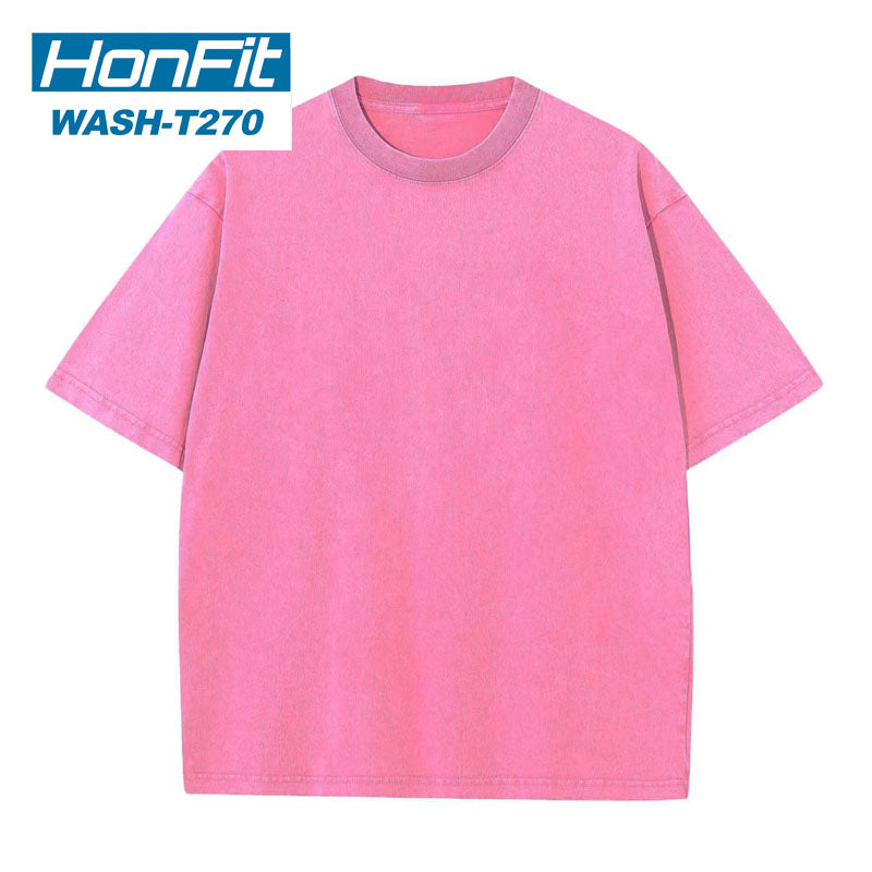 Mens Washed Vintage 100%cotton T Shirt WASH-T230 print logo 11