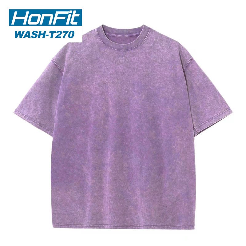 Mens Oversized Washed 100%cotton T Shirt WASH-T270 print logo 9