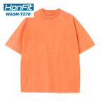Mens Oversized Washed 100%cotton T Shirt WASH-T270 print logo 5