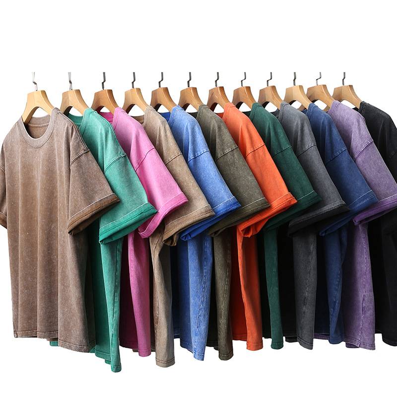 Mens Oversized Washed 100%cotton T Shirt WASH-T270 print logo 2