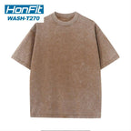 Mens Oversized Washed 100%cotton T Shirt WASH-T270 print logo 7