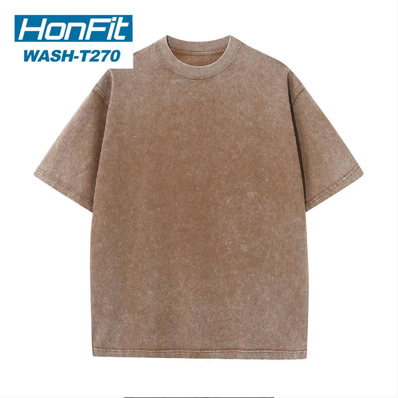 Mens Oversized Washed 100%cotton T Shirt WASH-T270 print logo 7