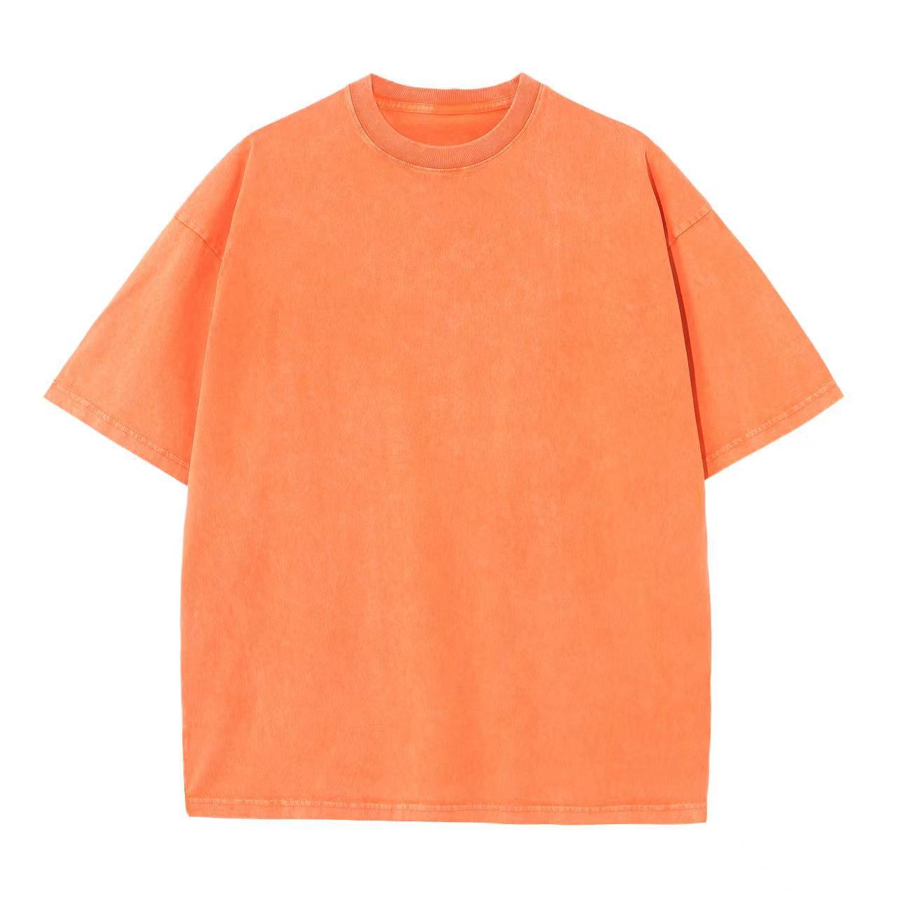 Mens Oversized Washed 100%cotton T Shirt WASH-T270 print logo 19
