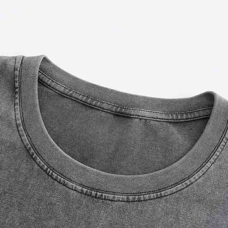 Mens Oversized Washed 100%cotton T Shirt WASH-T270 print logo 23