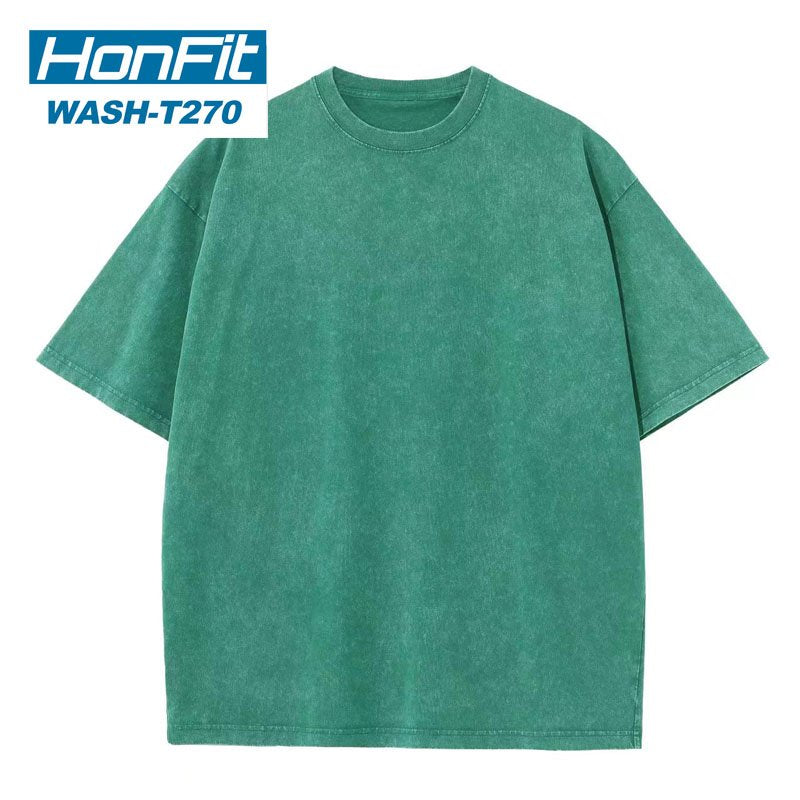 Mens Oversized Washed 100%cotton T Shirt WASH-T270 print logo 8