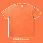Mens Streetwear Washed 100%cotton T Shirt WASH-T300 print logo 25
