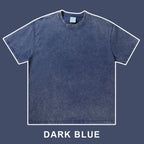 Mens Streetwear Washed 100%cotton T Shirt WASH-T300 print logo 13