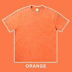 Mens Streetwear Washed 100%cotton T Shirt WASH-T300 print logo 9