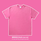 Mens Streetwear Washed 100%cotton T Shirt WASH-T300 print logo 17