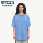 Mens Streetwear Washed 100%cotton T Shirt WASH-T300 print logo 34
