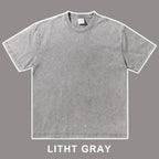 Mens Streetwear Washed 100%cotton T Shirt WASH-T300 print logo 14