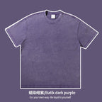 Mens Streetwear Washed 100%cotton T Shirt WASH-T300 print logo 26