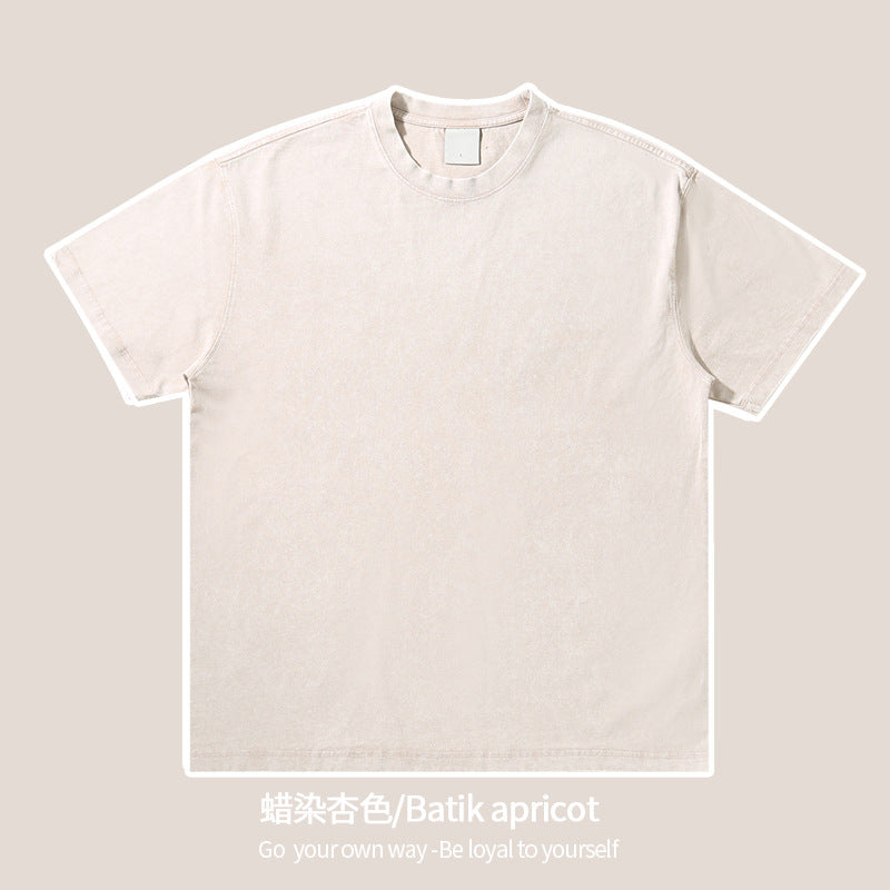 Mens Streetwear Washed 100%cotton T Shirt WASH-T300 print logo 18
