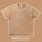 Mens Streetwear Washed 100%cotton T Shirt WASH-T300 print logo 24