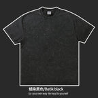 Mens Streetwear Washed 100%cotton T Shirt WASH-T300 print logo 16