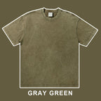 Mens Streetwear Washed 100%cotton T Shirt WASH-T300 print logo 12
