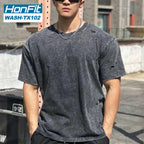 Mens Distressed Washed 100%cotton T Shirt WASH-TX102 print logo 25