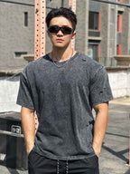 Mens Distressed Washed 100%cotton T Shirt WASH-TX102 print logo 10