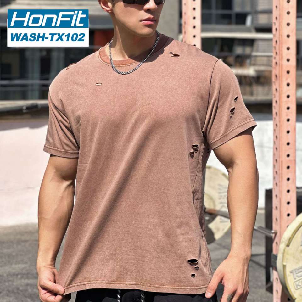 Mens Distressed Washed 100%cotton T Shirt WASH-TX102 print logo 26