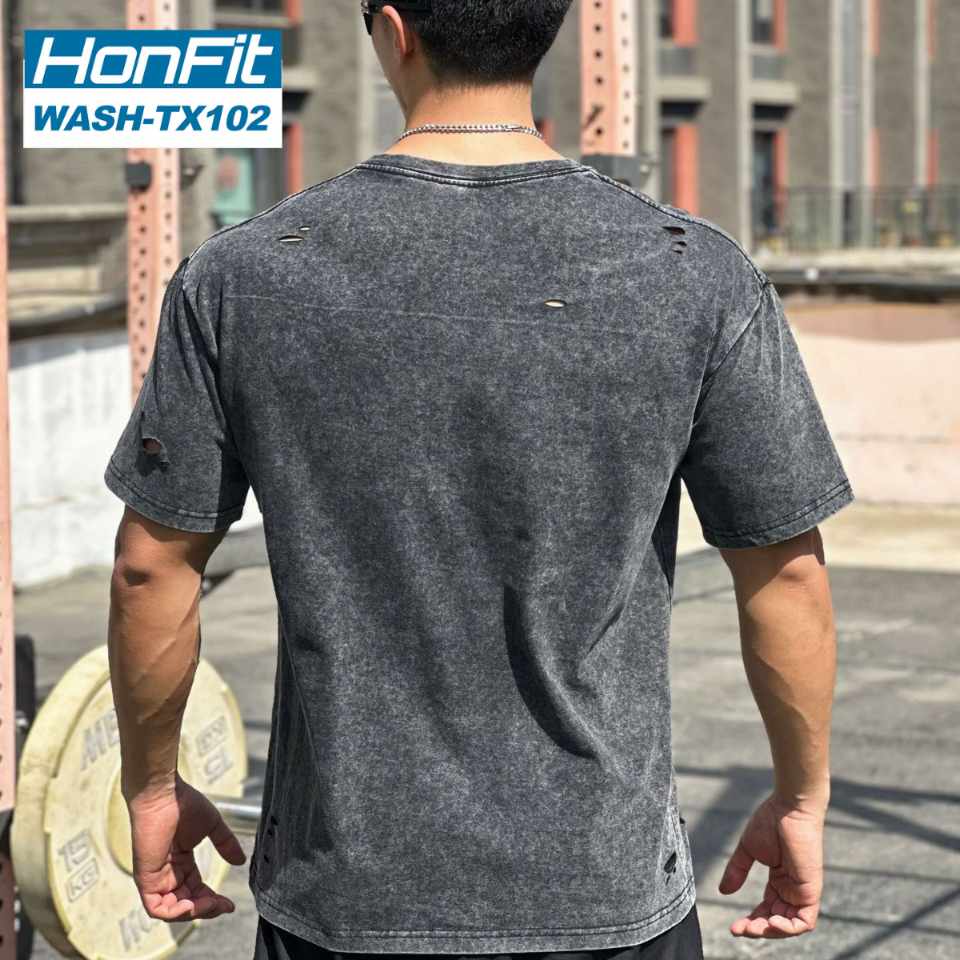 Mens Distressed Washed 100%cotton T Shirt WASH-TX102 print logo 27