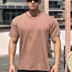 Mens Distressed Washed 100%cotton T Shirt WASH-TX102 print logo 36