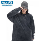 Washed Oversized 100%cotton Long Shirt WASH-ZJCX230 print logo 5