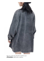 Washed Oversized 100%cotton Long Shirt WASH-ZJCX230 print logo 25