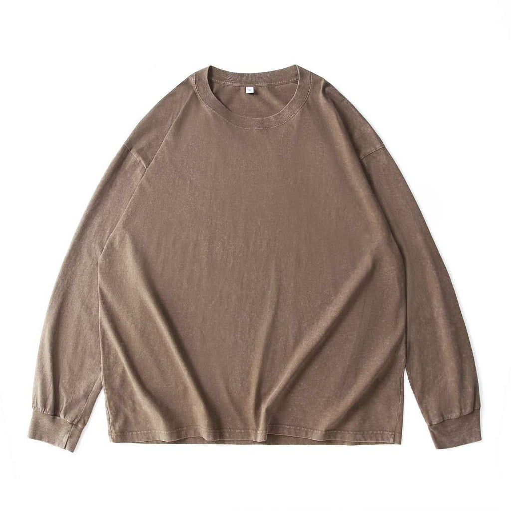 Washed Oversized 100%cotton Long Shirt WASH-ZJCX230 print logo 10