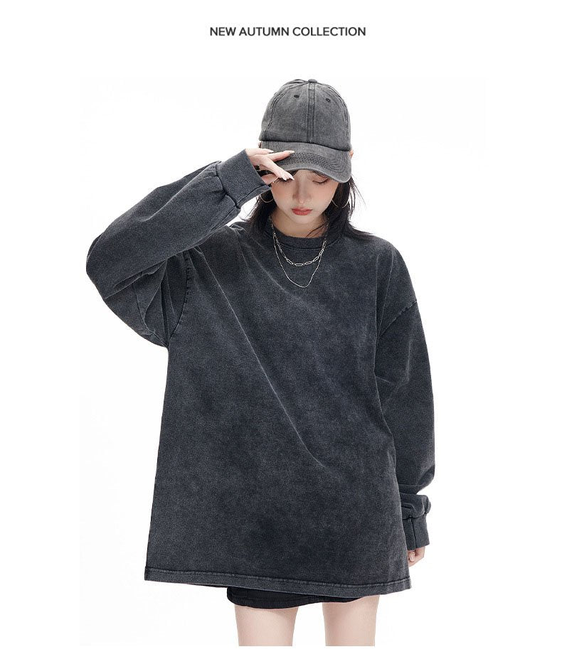 Washed Oversized 100%cotton Long Shirt WASH-ZJCX230 print logo 22