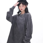 Washed Oversized 100%cotton Long Shirt WASH-ZJCX230 print logo 15