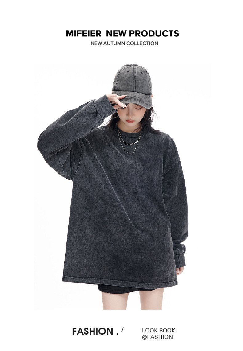 Washed Oversized 100%cotton Long Shirt WASH-ZJCX230 print logo 23
