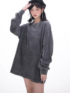 Washed Oversized 100%cotton Long Shirt WASH-ZJCX230 print logo 16