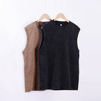 Mens Washed Streetwear 100%cotton Tank Top WASH-ZJWX230 print logo 14