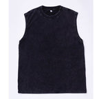 Mens Washed Streetwear 100%cotton Tank Top WASH-ZJWX230 print logo 3