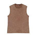 Mens Washed Streetwear 100%cotton Tank Top WASH-ZJWX230 print logo 4