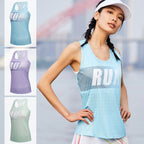 Custom 80GSM 100%polyester Lightweight Women's Running Singlet WR24 print logo 2