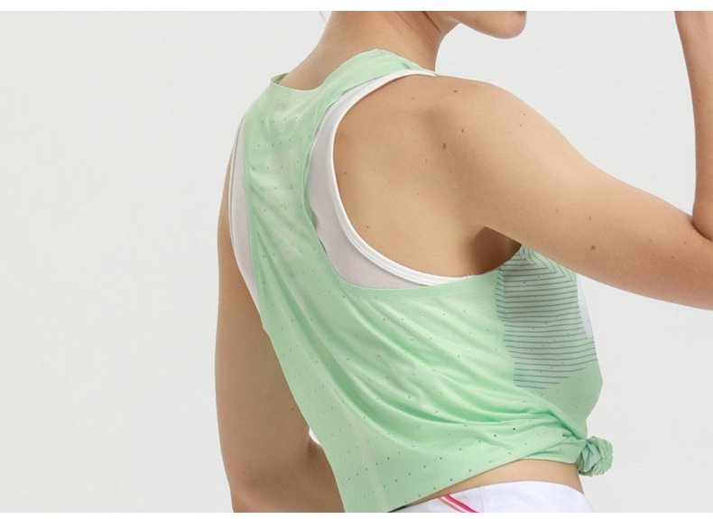 Custom 80GSM 100%polyester Lightweight Women's Running Singlet WR24 print logo 10