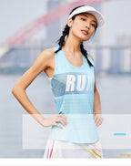 Custom 80GSM 100%polyester Lightweight Women's Running Singlet WR24 print logo 11