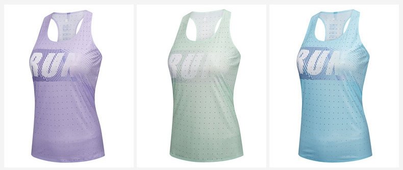 Custom 80GSM 100%polyester Lightweight Women's Running Singlet WR24 print logo 8