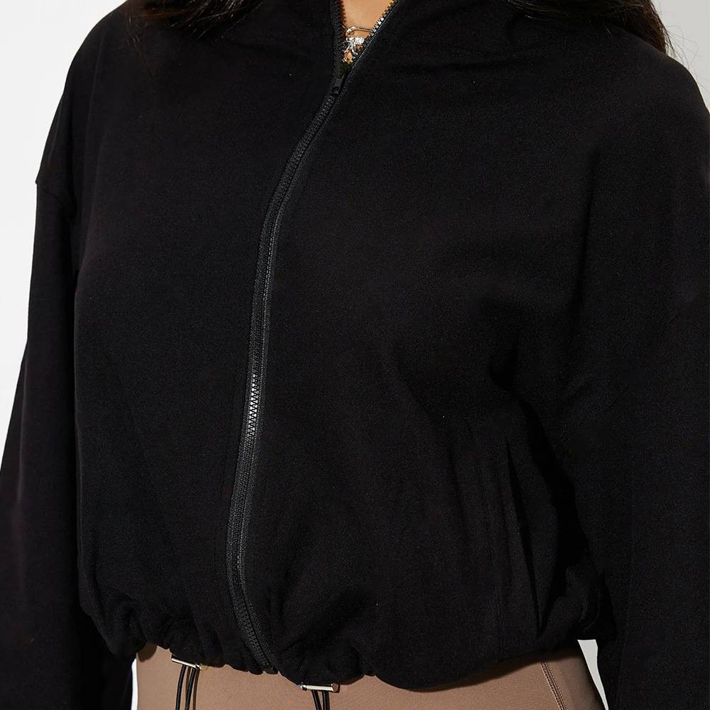 Womens Casual Cropped 50%rayon 45%polyester 5%spandex Jacket WY001 print logo 6