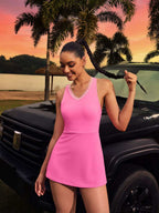 Womens Fitness Training 75%Nyolon 25%Spandex Tennis Dress XY0111 print logo 19