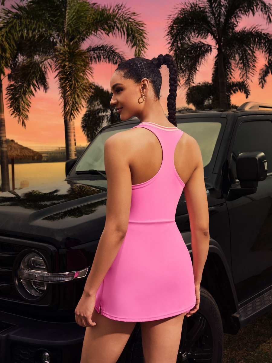 Womens Fitness Training 75%Nyolon 25%Spandex Tennis Dress XY0111 print logo 20