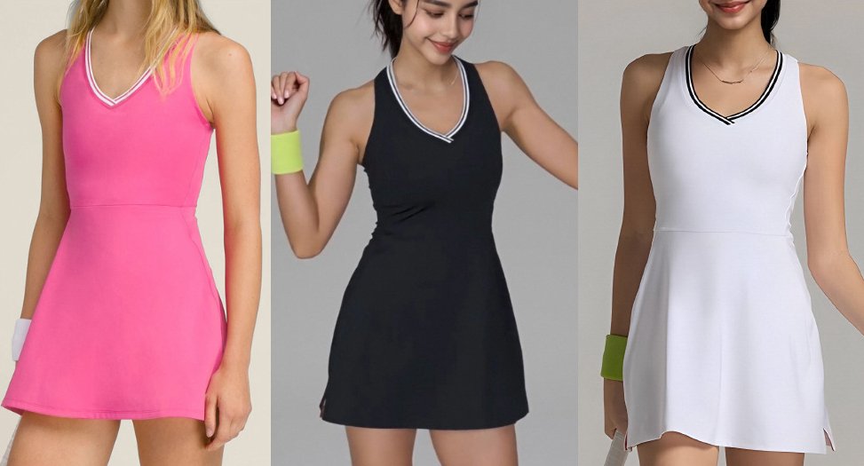 Womens Fitness Training 75%Nyolon 25%Spandex Tennis Dress XY0111 print logo 21
