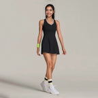 Womens Fitness Training 75%Nyolon 25%Spandex Tennis Dress XY0111 print logo 35