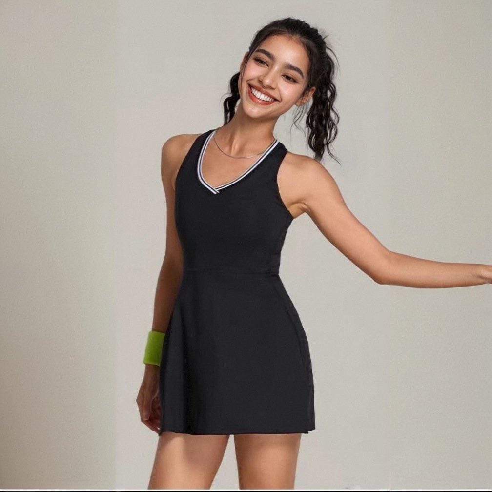 Womens Fitness Training 75%Nyolon 25%Spandex Tennis Dress XY0111 print logo 36