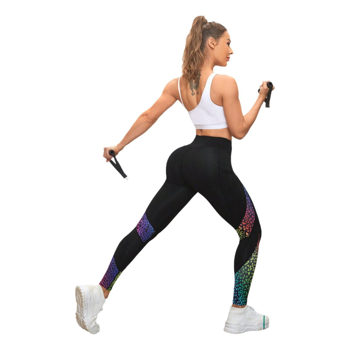 Womens Yoga Training 90%Polyester 10%Spandex  Leggings XY0224 print logo 11