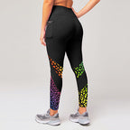 Womens Yoga Training 90%Polyester 10%Spandex  Leggings XY0224 print logo 3