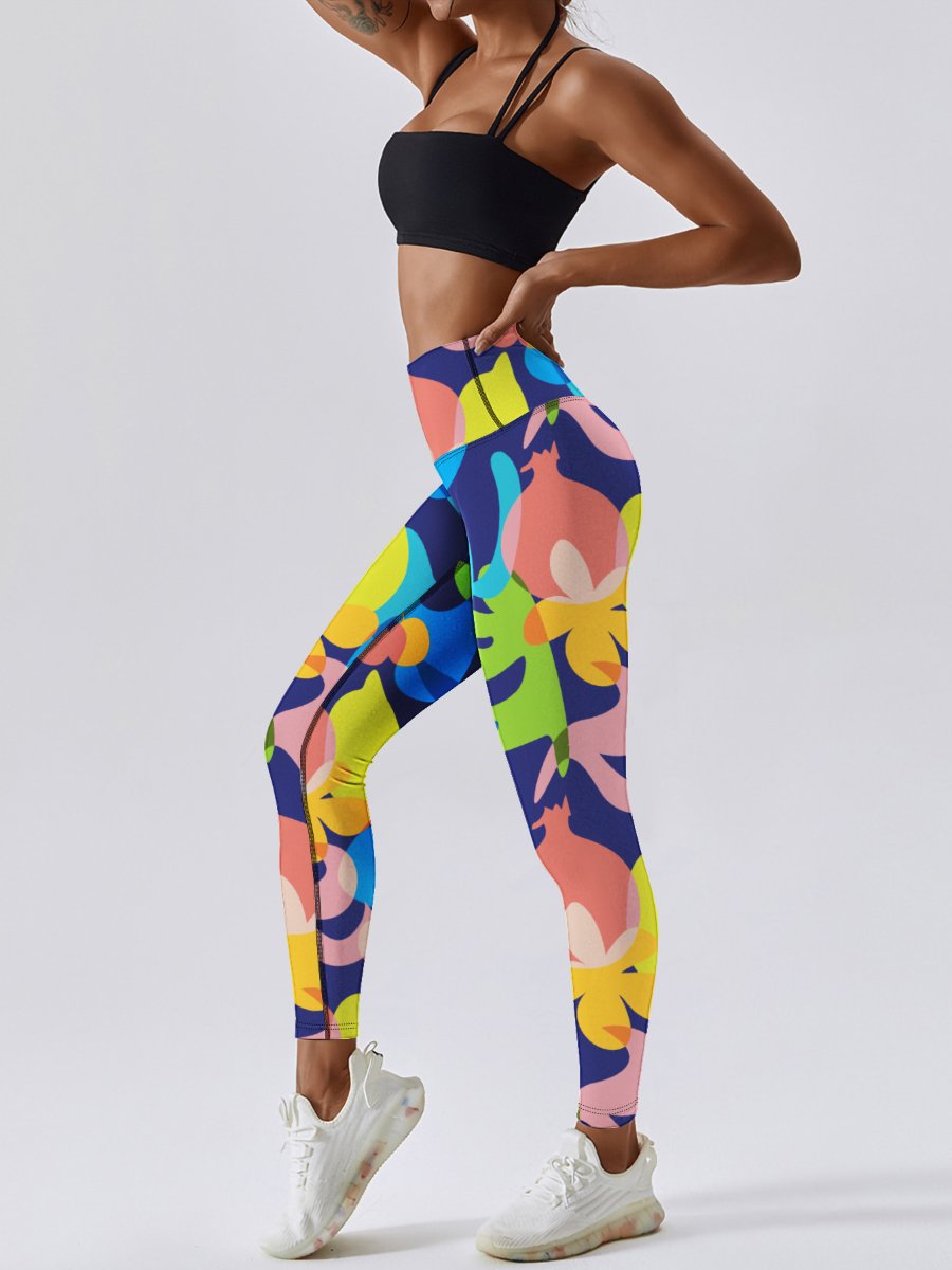 Womens Workout Activewear 90%Polyester 10%Spandex Leggings XY0307 print logo 10