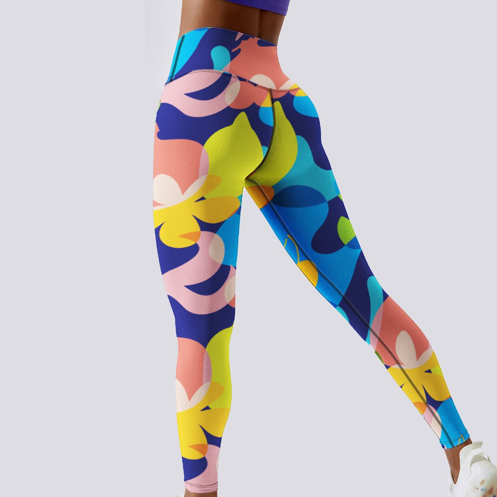 Womens Workout Activewear 90%Polyester 10%Spandex Leggings XY0307 print logo 2